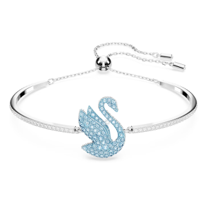 SWAROVSKI แฟชั่น Iconic Swan สร้อยข้อมือเพชร Swan สีฟ้า S925 สเตอร์ลิงเงินสตรีแฟชั่นสร้อยข้อมือ hypoallergenic ไม่แพ้ ของขวัญวันวาเลนไทน์ของขวัญวันเกิดสำหรับแฟนสาว bestie