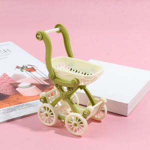QUANSEN Mini Shopping Cart Salesman Sample for Kid Pretend Play Toy Dollhouse Decoration