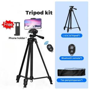 360° Profesional Tripod Portable for Kamera DSLR Mirrorless Video Camcorder dan Hp Smartphone Dapat disesuaikan