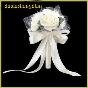 [Duola] Hand Bunch Bridal Holding Flower Artificial Rose Silk Bouquet Bridesmaid Decor