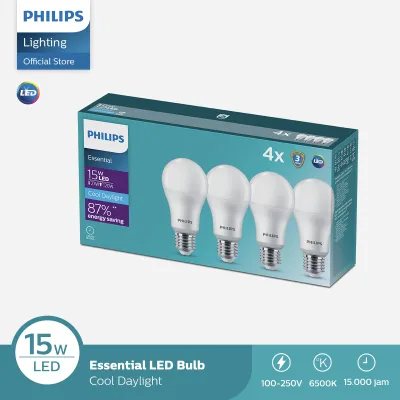 Philips Lampu Multipack LED Bulb Essential Bohlam 15W 65K Putih