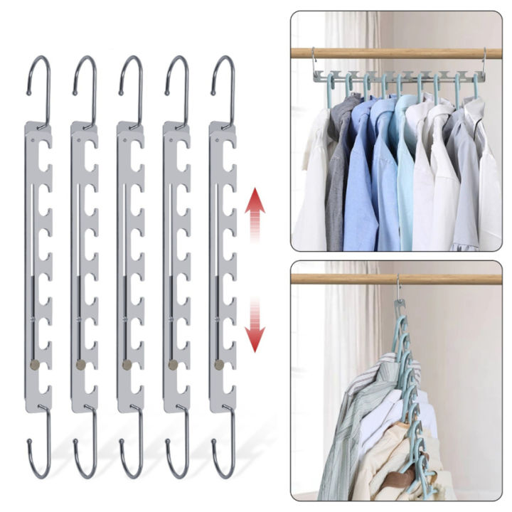 Multi-functional Wardrobe Storage Organize Hanger Holder 6 Hole ...