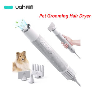 Uah Pet Hair Water Blower NTC Intelligent Temperature Control Negative Ion Protection Hair Dryer with 3 Air Nozzle Cats