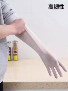【Ship in 24H】防水手套 WATERPROOF GLOVES 洗碗手套女家务清洁厨房耐用型防水橡胶皮洗衣服刷碗束口加厚  现货 热卖Ready 6.26
