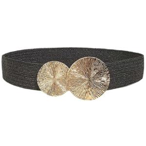 ชุดเดรสยีนส์กว้างเข็มขัดคาวบอยสำหรับผู้หญิงสายโซ่แบบหัวเข็มขัดทองสำหรับงานพรอมคลับปาร์ตี้แบบเอวยางยืด