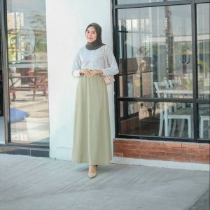 Dostifashion Hana Skirt | Rok Wanita Kekinian Bahan Knit | Rok Line A Pinggang Karet Premium