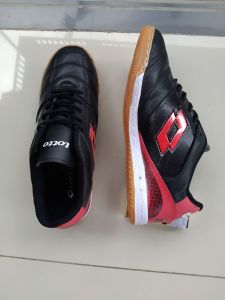 SEPATU FUTSAL KULIT /FUTSAL MERAH SOL KARET DAN UDAH DIJAHIT KELILING