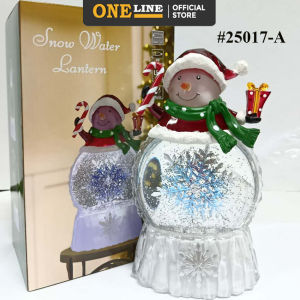 ONELINE #25017 Christmas Water Glass Snow Man with Light and Music