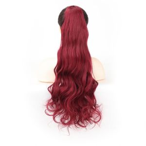 OMQAIO Kẹp vào Tóc nối đuôi ngựa xoăn gợn sóng Tổng hợp Lông xù Tóc giả đuôi ngựa dài Sợi chịu nhiệt Tự nhiên Tóc giả đuôi ngựa có dây rút dành cho phụ nữ
