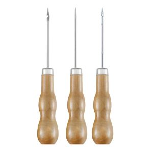 Kim khâu tay cầm bằng gỗ dùng sửa chữa giày da thủ công tiện lợi -Aeneas Shop