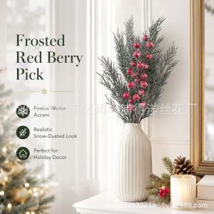 Christmas cuttings decoration snowflake pine needles flower branches simulation snowflake red fruit branches Christmas decoration