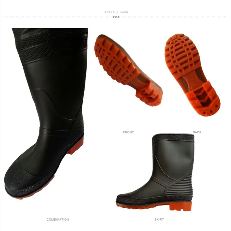 SMITHSON】 Waterproof Jumper Boots for Farming, Fishing Men Overall  Waterproof Boots Women High Cut Rubber Shoes