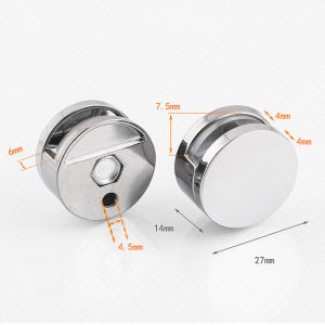 8PCS 27mm Wall-Mounted Mirrors Clip Bathroom Mirror Tight Clips Zinc Alloy Glass Clamp