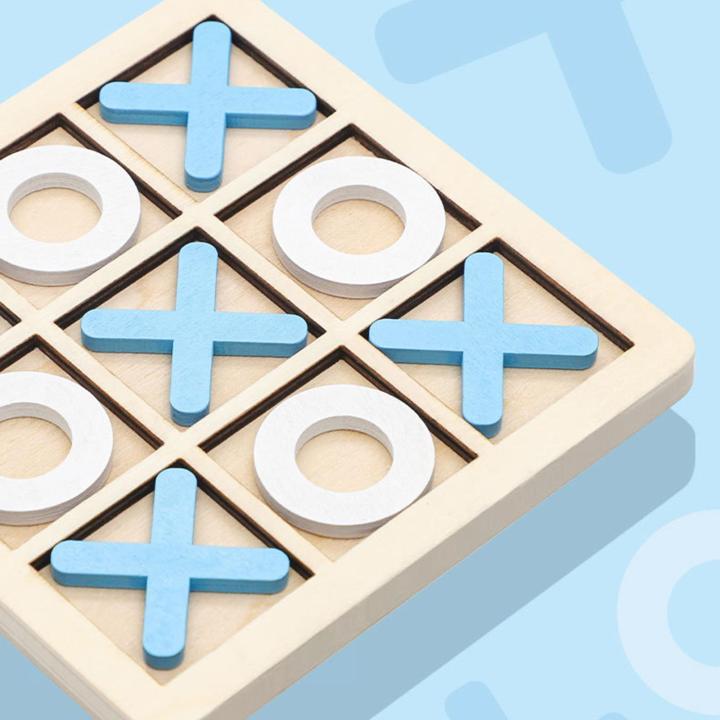 Tic-Tac-Toe Board Game Wooden X O Blocks Tabletop Board Game | Lazada ...