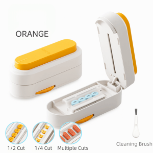 NALANILI Dustproof Pill Cutter  Tablet Adjustable Quartering Pill Divider Multi-functional Vertical Press-Down Cutting  Divider for Small or Large Pills