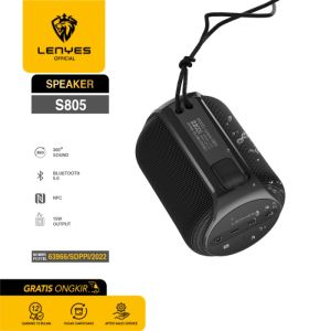 { NY ACC } Speaker Bluetooth Portable LENYES S805 Heavy Bass With NFC Speaker