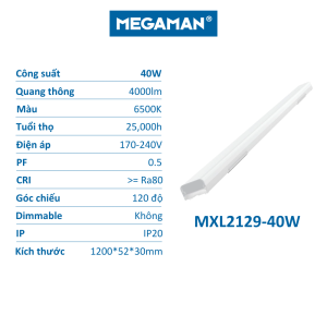 [CHÍNH HÃNG ĐỨC] Đèn LED Bán Nguyệt Tràn Viền MEGAMAN 1m2 – 40W 60W 80W