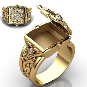 Cincin Tembaga Liontin Manset Tutup Terbuka Salib Unik