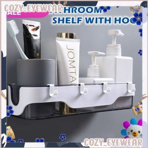 Magic Hook Bathroom Rack Wall Mounted Plastic Storage Holder & Rack Hook Up Shelve Organizer
