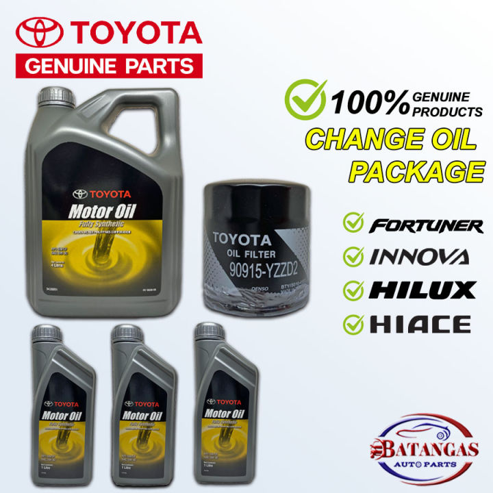 Toyota Motor Oil 5W 30 Change Oil Package With Oil Filter (For Innova ...
