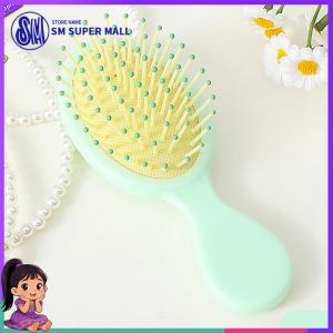 【SM Mall】Cute Mini Hair Brush Portable Air Cushion Massage Paddle Brush for Women Girls Travel Small Anti Static Detangling Hairbrush with Rubber Pad for Long Straight Hair Scalp Care Gift