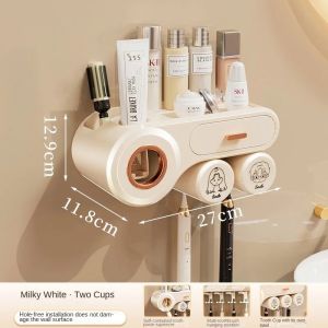 Toothbrush storage rack toothbrush cup gargle wall mounted bathroom no punching wall mounted storage rack toothbrush set