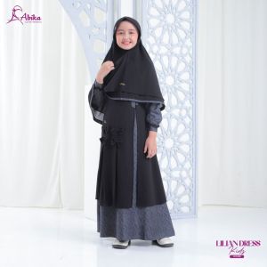 Baju Sarimbit Keluarga Lebaran 2024 / Sarimbit Abika -LILIAN HITAM / Fashion Muslim Kekinian