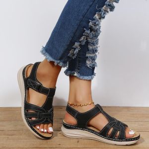 Free Shipping 2026 Rome Spring Fashion Retro Cross-Strap WomenS Sandals Lightweight Soft-Soled Wedge Heel Comfortable Sandals For Women