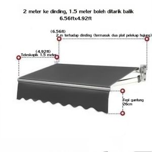 Foldable and adjustable awning retractable awning thickened and thickened rotating aluminum alloy bracket Awning Roof For Outdoorrainproof and sunproof
