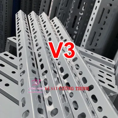 Sắt V lỗ (V3 dài 2m dày 16mm) - Thanh sắt V3x3 sắt V lỗ đa năng kệ trưng bày hàng hoá kệ sắt V lỗ...