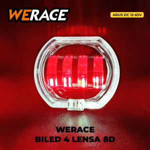 WERACE Lampu Tembak Lampu Utama Projie BILED 4 Lensa 8D 12-65V Mobil Motor