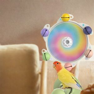 DEQIX Colorful Bird Rotating Windmill Toy Bite Resistant Sounding Rotating Balls Toy Training Supplies Plastic Parrot Gnawing Toys Parrot Training