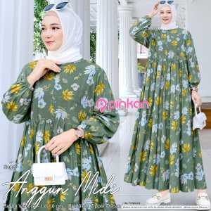 Midi dress Anggun/dress wanita murah/dress rok umbrella/baju wanita murah/Gamis jumbo LD 115/dress terkini 2023