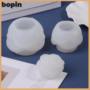 Bopin แม่พิมพ์ซิลิโคนสำหรับเทียนรูปดอกโบตั๋น3D แม่พิมพ์ทำสบู่ยิปซั่มเรซินเครื่องมืออบเค้กช็อคโกแลตแบบทำมือเป็นของขวัญแต่งงาน