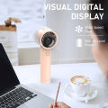 Orashare HF04 Mini Fan Rechargeable High Speed Handheld Jet Fan Turbo Strong Wind 5 Gear Wind Speed Digital Display Adjustable Turbo Fan With Portable Lanyard. 