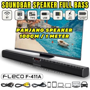 Speaker Aktif Panjang Semeter Bluetooth Super Bass FLECO F-411 BT Speaker TV Laptop Komputer HP Speaker Soundbar Panjang / Speaker Bluetooh Super Bass / Speaker Aktif Full Bass / Speaker Bluetooth Stereo Subwoofer Panjang Bisa Dicas MITSUYAMA SOUNDBAR 4/3