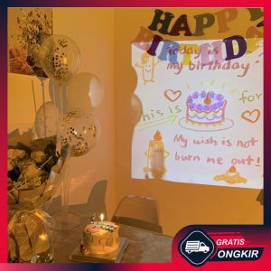 Gratis Ongkir - Proyektor Mini Ulang Tahun Portable / Proyektor Mini / Happy Birthday Projector