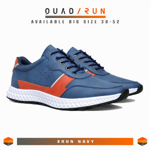 QUADRUN Sepatu Sneaker Sport Pria Ukuran Besar 39-52 Berpori Nyaman Xrun Series