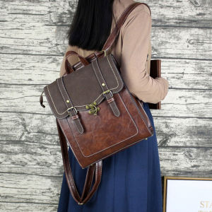 Vintage Women Backpack High Quality Leather Brand Female Black Shoulder Bag Lady Multifunction Backpack Hot School Bags