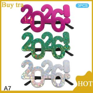 [Buytra] 2026 Number Eyeglasses Happy New Year Glasses Glitter Sunglasses Cosplay Prop Xmas Party Decoration Funny Glasses