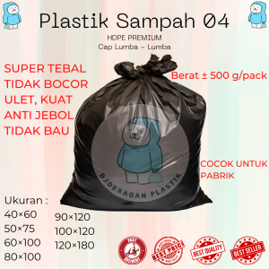 [40 Mikron - 500gr] Plastik Sampah Lumba HDPE Premium | Tidak Berbau Ulet Kuat & Tidak Mudah Sobek – Ukuran 40x60 50x75 60x100 80x100 90x120 100x120 120x180 | Trash Bag Super Tebal | Sampah Industri Pabrik