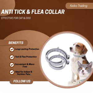 EFFECTIVE ANTI TICK & FLEA COILLAR | Waterproof Adjustable White Silicone Flea Tick Prevention Pet Collar For Dog Cats Long Lasting Healthy Natural Essential Oil Infused Soft Rubber Protection Outdoor Indoor Safe Shield Heavy Duty Rainproof Washable