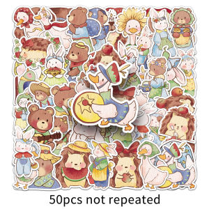 50PCSOriginal forest cartoon soft and cute healing hand account sticker water cup flat suitcase creative DIY decorative self-adhesive sticker waterproof sticker