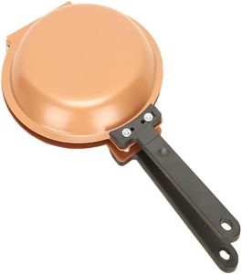 Non stick multifunctional baking pan cake pan quick double-sided frying pan，Gas Stove Safe for Pancakes Eggs Toast Home Kitchen Cookware (Golden Circle)
