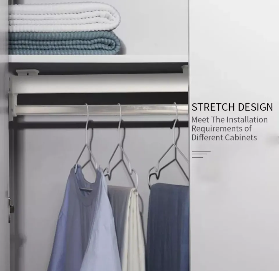 pull out hanger holder heavy duty telescopic sliding wardrobe