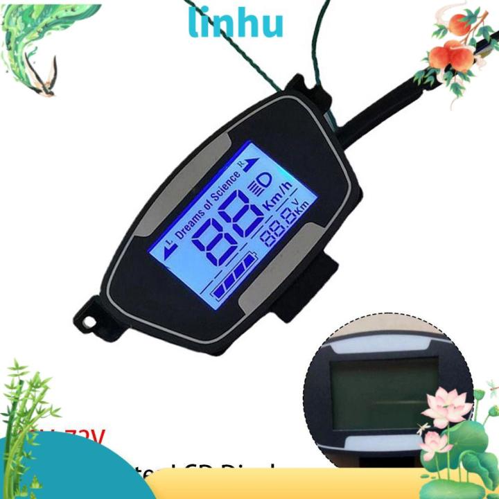 LINHU 1Pcs Display Accessories Ebike Scooter LCD Display 48-72V with Case  Motorcycle Control Panel Durable For Electric Bike E-Bike Motor Speedmeter 