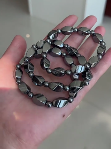 Elegant Twist Bead Terahertz Bracelet Sweat Resistant Energy Beads Wristband Handmade for Daily Wear Gift