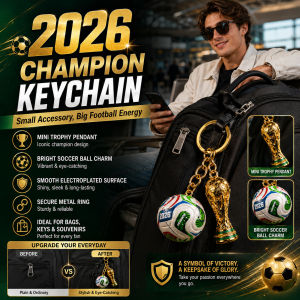 🏆 2026 Football Trophy Keyring / World Cup Style Souvenir / Collectible Keychain Pendant / Fan Bag Charm / Car Hanging Decoration / Sports Gift Accessory