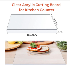 Acrylic Cutting Board Transparent Chopping Block Rectangle Chopping Board Countertop Protector Board for Kitchen Counter