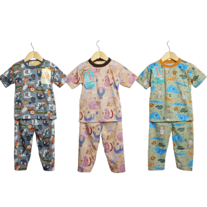 3stel/setelan piyama anak printing gaffykids untuk umur 1-2 tahun